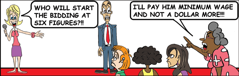 Original cartoon for Do You Know Your True Market Value?